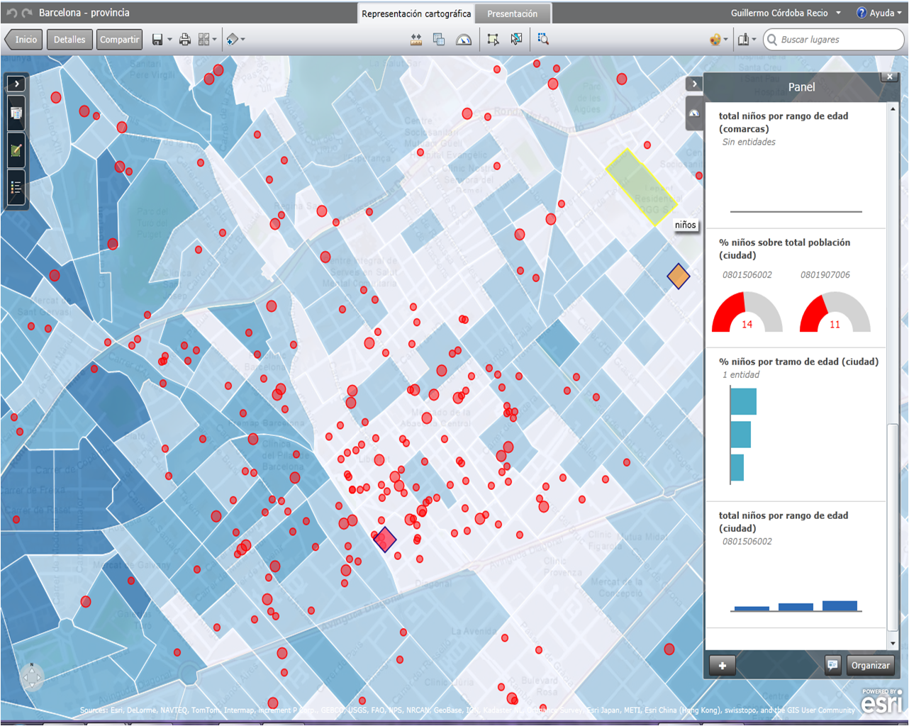 Arcgis online ejemplo geomarketing academias franquicias