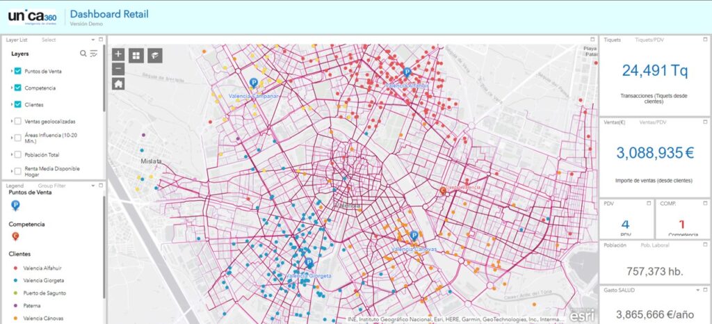 Caso de uso transeúntes Valencia para location intelligence retail