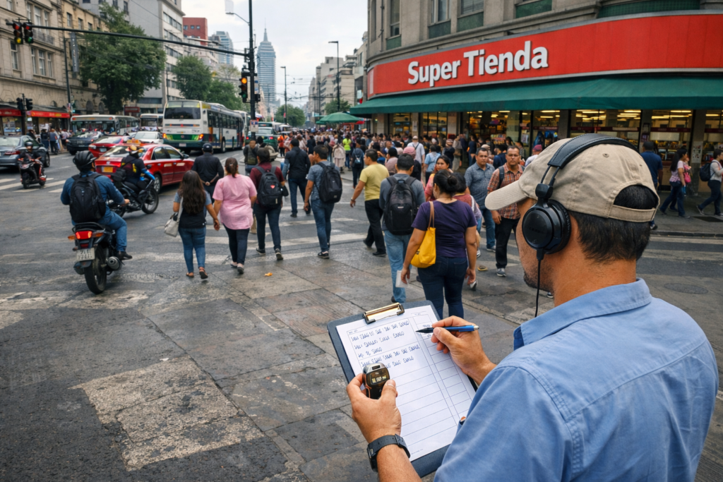 trafico peatonal conteo manual Mexico