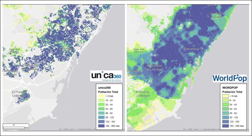 Mapa comparativo wordpop Barcelona